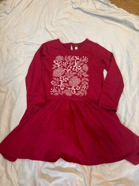 Tea Kids Long Sleeve Floral Skater Dress - 7
